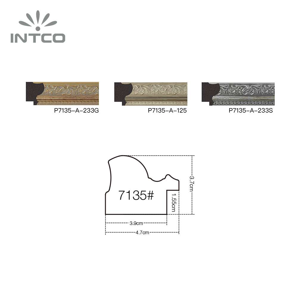 Intco mirror frame moulding specifications and optional finishes